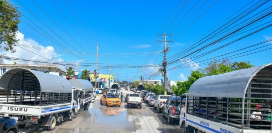 Así luce la entrada de Friusa previo a la marcha “pacífica” de la Antigua Orden Dominicana